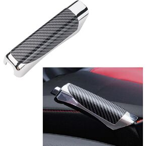 Car Handbrake Cover, 5.11" x 1.29" Parking Handbrake Decorative Cap, ABS Auto Comfortable Grip Handbrake Cover, Brake Parking Handle Cover Compatible with Most Vehicle Brake Levers