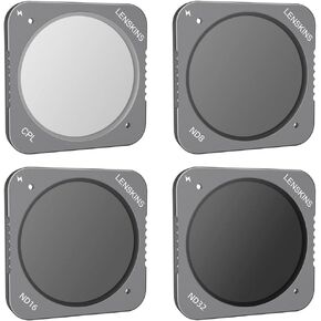 4-Pack Lens Filter Set ND8 ND16 ND32 CPL for DJI Action 2 Camera, QR Magnetic Design ND CPL Filter Kits Lens Protector Accessories for DJI Action 2 Vlogging FPV Shooting Photography