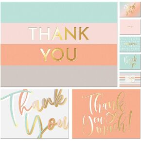 Sweetzer & Orange Essential Blank Thank You Cards with Envelopes and Card Box. 24 Thank You Notes and 3 Variety Color Thank You Card Envelopes. Notecards for Baby Shower Thanks, Wedding or Business.