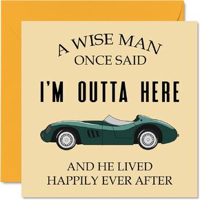 Stuff4 Funny Retirement Card for Women - A Wise Woman Once Said I’m Outta Here - Humorous 5.7 x 5.7 Inch Leaving Card for Coworkers, Colleagues, Mom, Friend, Sister, or Aunt - Farewell Cards