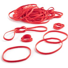 PlasticMill Red Rubber Bands Size 33 (3 1/2" x 1/8") - #33 Colored Rubber Bands Office Supplies - Strong, Elastic Bands for Crafts, Balloon Garland, Cash, File Folders (100-Pack)