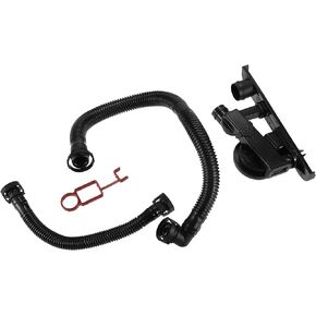 Motoforti Crankcase Vent Valve Breather Hose Kit, PCV Pressure Control Valve, for Audi A3 2006-2008 Plastic, with Breather Hose, No.06F129101P, Black, 1 Set