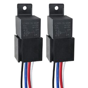 MGI SpeedWare 80 Amp Relay 12v, Heavy-Duty 4-Pin SPST 2-Pack (with Socket)