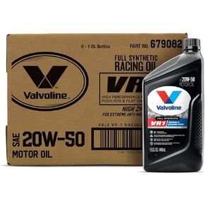 Valvoline VR1 Racing Synthetic SAE 20W-50 Motor Oil 1 QT, Case of 6