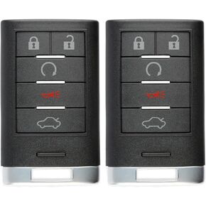 KeylessOption Keyless Car Remote Smart Key Fob for Cadillac CTS STS M3N5WY7777A (Pack of 2)