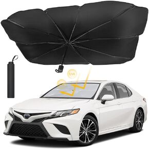 JOYTUTUS Windshield Sunshade Umbrella, Automotive Interior Sun Protection Umbrella Cover, 5 Layers UV Block Coating, Front Window Heat Insulation Protection, for SUV, Easy to Use, 54''x 31''