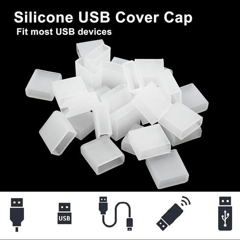 30Pcs USB Plug Protective Cover, Black Anti-Dust USB Protector Caps USB Interface Cover USB Type A Male Plug Protector Stopper in Saudi Arabia
