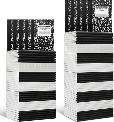 100 جهاز كمبيوتر شخصي صغير الحجم بحجم 3.27 × 4.53 بوصة دفتر ملاحظات جامعي صغير جيب رخامي دفتر ملاحظات للكتابة المدرسية والمكتب والطلاب والمدرسين (ملون) in Kuwait