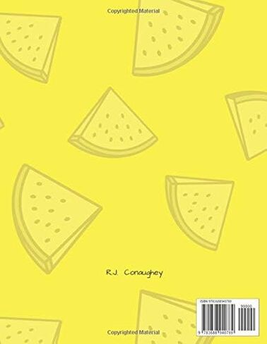 Composition Notebook: 8.5x11, College Ruled, 100 pages. Fashionable Cover with Watermelon Slices on Yellow Background. in Saudi Arabia