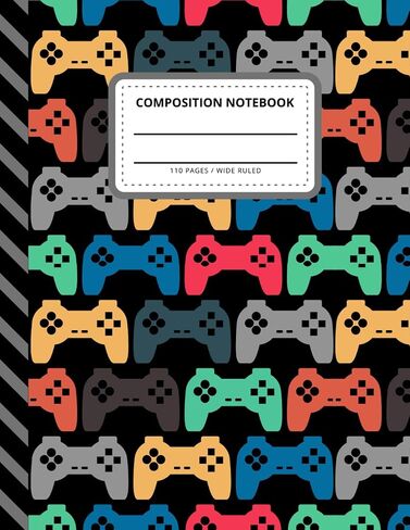 Composition Notebook: Colorful Gamer Game Controller Theme / Wide Ruled Notebook Paper for Kids / Large Writing Journal for Homework - Notes - Doodles ... / Back to School for Boys Girls Children in Saudi Arabia