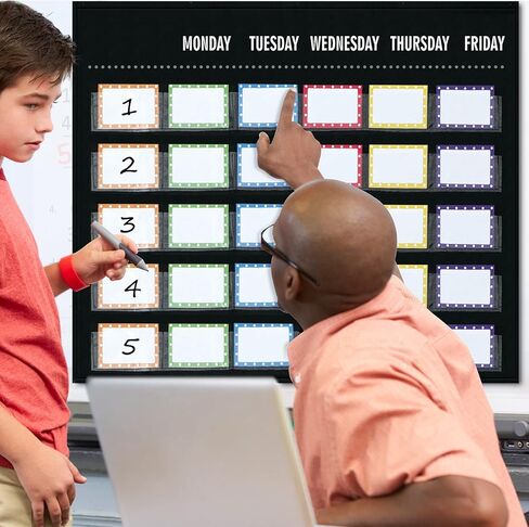 مخطط جيب دوار للمجموعة الصغيرة مع 36 قطعة من بطاقات المسح الجاف مجموعة إدارة مخطط الجيب لوازم المعلم مخطط وظائف الفصل الدراسي الأسود وبطاقات لأنشطة التعلم التعليمية في الفصل الدراسي in Kuwait