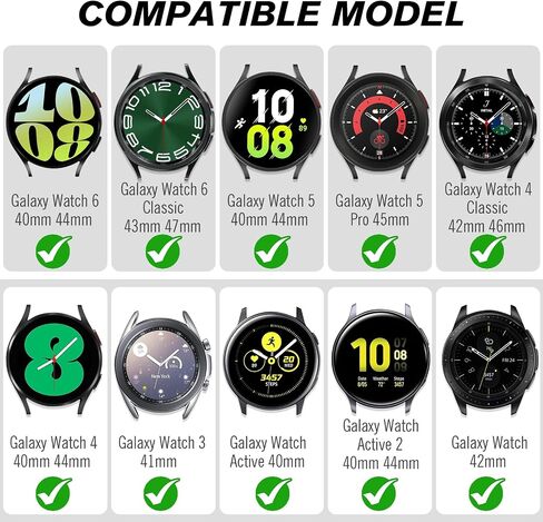 حزام Fintie متوافق مع ساعة Samsung Galaxy Watch 6/4 Classic 47mm 43mm / 42mm 46mm، Watch 6/5/4 40mm 44mm، Watch 5 Pro 45mm، 20mm سوار بديل من الفولاذ المقاوم للصدأ in Saudi Arabia