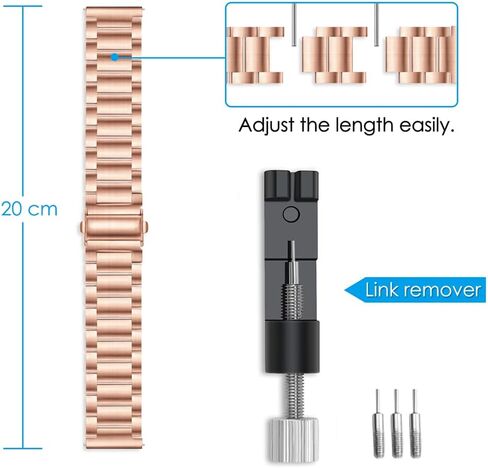 Fintie Band Compatible with Samsung Galaxy Watch 7/6/5/4 40mm 44mm, FE 40mm, 6/4 Classic 47mm 43mm/42mm 46mm, 5 Pro 45mm, Stainless Steel Metal Bands Replacement Bracelet Strap in Saudi Arabia