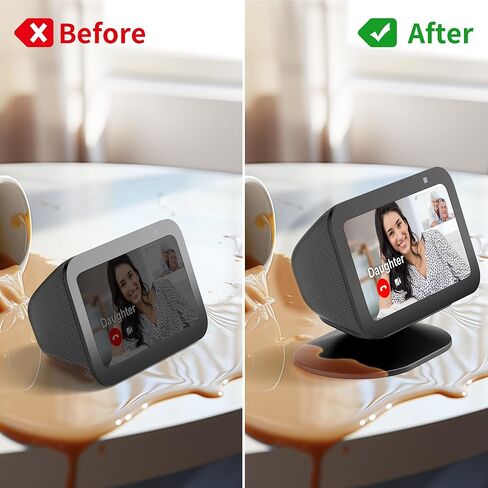 SOKUSIN Stand for Echo Show 5 (3rd Gen) - Adjustable Tilt Smart Speaker Stand Table Mount Holder, Magnetic Anti-Slip Base Compatible with iPhone 12,14 & Echo Show 5 3rd Generation (Black) in Kuwait