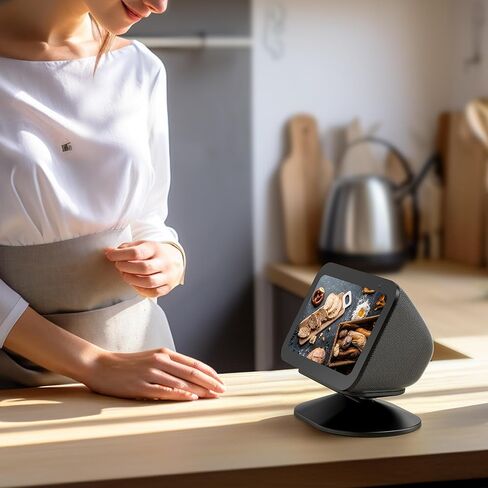 SOKUSIN Stand for Echo Show 5 (3rd Gen) - Adjustable Tilt Smart Speaker Stand Table Mount Holder, Magnetic Anti-Slip Base Compatible with iPhone 12,14 & Echo Show 5 3rd Generation (Black) in Kuwait