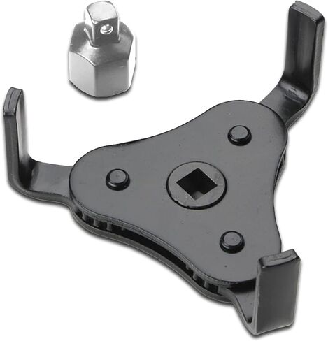 Pack-1 Oil Filter Wrench, Universal 3 Jaw Oil Filter Wrench, Adjustable Oil Filter Removal Tool for 2"-4.2" Diameter Oil Filter (Black) in Saudi Arabia