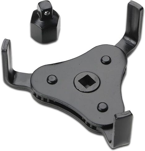 Pack-1 Oil Filter Wrench, Universal 3 Jaw Oil Filter Wrench, Adjustable Oil Filter Removal Tool for 2"-4.2" Diameter Oil Filter (Black) in Saudi Arabia