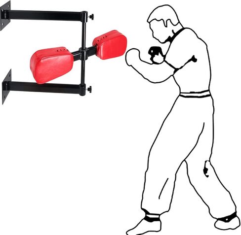 Wall Mounted Boxing Punch Pad Rotating Boxing Quickly Respond Pads Boxing Reflex Bar Training Equipment for Home Gym, Red in Kuwait