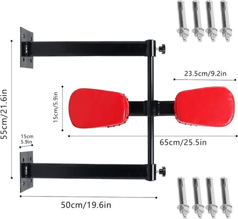 Wall Mounted Boxing Punch Pad Rotating Boxing Quickly Respond Pads Boxing Reflex Bar Training Equipment for Home Gym, Red in Kuwait