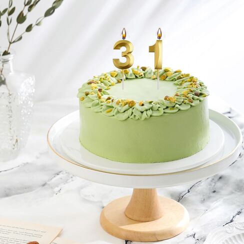 شموع عيد الميلاد الحادي والثلاثين، شموع عيد ميلاد ذهبية بعمر 31 عامًا، هدايا كعكة عيد ميلاد سعيد، زينة الحفلات للرجال والنساء in Kuwait