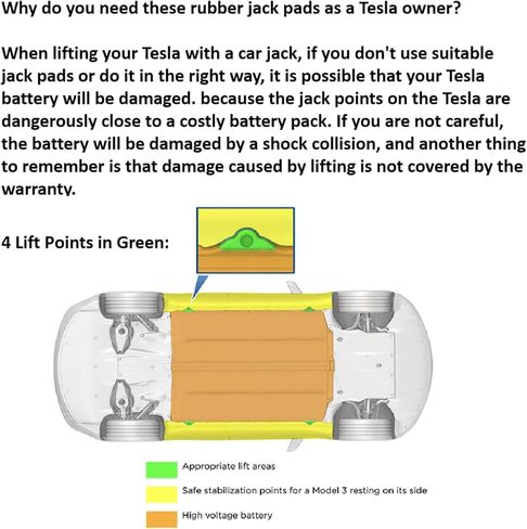 منصات جاك خالية من الرائحة متوافقة مع Tesla Model S / 3 / X / Y Lift Pucks Tesla Accessories البطارية وأداة محول مطاطية لحماية الهيكل مع صندوق تخزين محمول وقفازات، من أجل Tesla بمقبس 25 مم in Kuwait