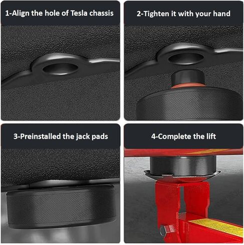 منصات جاك خالية من الرائحة متوافقة مع Tesla Model S / 3 / X / Y Lift Pucks Tesla Accessories البطارية وأداة محول مطاطية لحماية الهيكل مع صندوق تخزين محمول وقفازات، من أجل Tesla بمقبس 25 مم in Kuwait