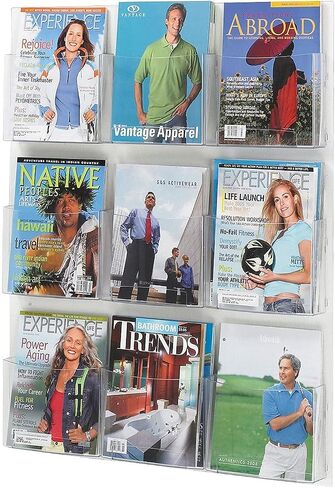 Safco Products 5666CL Clear2c Literature Rack: 3 Magazines & 6 Pamphlets, Increase Visibility & Conversions in Saudi Arabia
