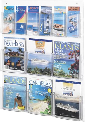 Safco Products 5666CL Clear2c Literature Rack: 3 Magazines & 6 Pamphlets, Increase Visibility & Conversions in Saudi Arabia