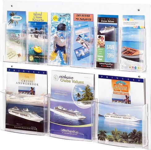 Safco Products 5666CL Clear2c Literature Rack: 3 Magazines & 6 Pamphlets, Increase Visibility & Conversions in Saudi Arabia