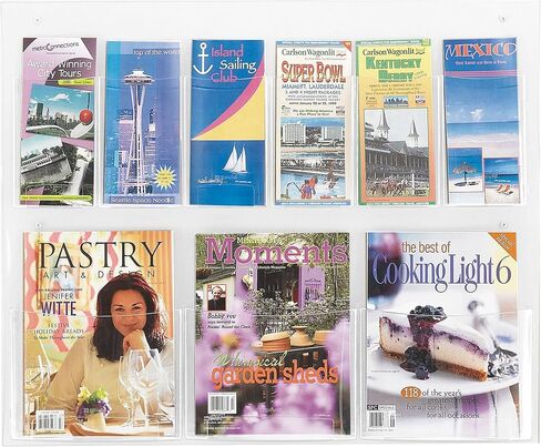 Safco Products 5666CL Clear2c Literature Rack: 3 Magazines & 6 Pamphlets, Increase Visibility & Conversions in Saudi Arabia