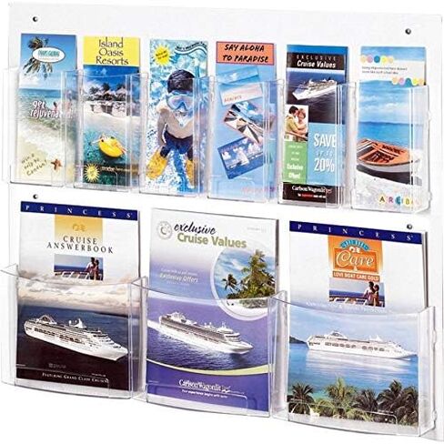 Safco Products 5666CL Clear2c Literature Rack: 3 Magazines & 6 Pamphlets, Increase Visibility & Conversions in Saudi Arabia