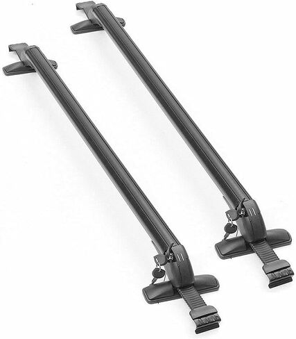 2 قطعة سقف رف عبر القضبان حامل الأمتعة العالمي الألومنيوم قابل للتعديل سيارة أعلى رفوف البضائع مع 2 مفاتيح قفل مضادة للسرقة مناسبة للسيارات سيارات الدفع الرباعي in Kuwait