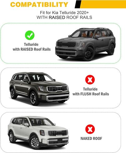 مناسب لـ 2023 2024 Kia ​​Telluride X-PRO X-LINE رف سقف القضبان المتقاطعة القابلة للقفل مع قضبان السقف المرتفعة، ملحقات العارضة لحامل البضائع على السطح الخارجي in Saudi Arabia