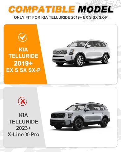 قضبان متقاطعة مضادة للسرقة من Snailfly مناسبة لـ 2019-2024 Kia ​​Telluride EX S SX SX-P حامل السقف الفضي ملحقات حامل البضائع (باستثناء LE وX-Line وX-Pro) in Saudi Arabia