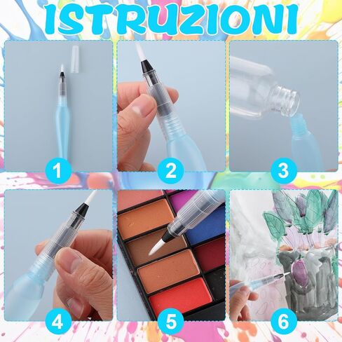 Prasacco 12 Pieces Watercolour Brush Pens, Refillable Water Brush Pens Different Size Painting Water Brushes Pen with Assorted Tips Ink and Water Brush Pens for Paints, Artists, Painting, Calligraphy in Saudi Arabia