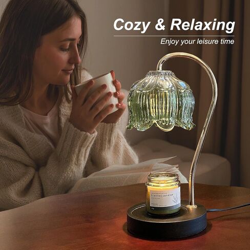 Candle Warmer Lamp with Timer & Dimmer, Candle Warmer Light Compatible with Large Jar Candles (Green) in Saudi Arabia