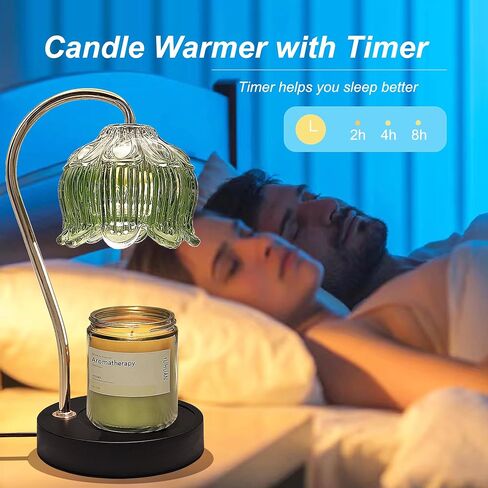 Candle Warmer Lamp with Timer & Dimmer, Candle Warmer Light Compatible with Large Jar Candles (Green) in Saudi Arabia