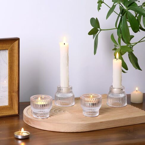 12pcs Clear Taper Candle Holders, Glass Candlestick Holders, Tea Light Candle Holder for Wedding Centerpieces Table Decorations, Votive Candle Holders for Party Supplies and Home Decor in Saudi Arabia