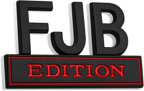 FJB Edition Car Emblem, 3D Letters FJB Car Edition Emblem, 3D FJB Edition Bumper Stickers Alloy Car Truck Accessories Badge Fit for Cars Bumper Window (Black Red) in Saudi Arabia