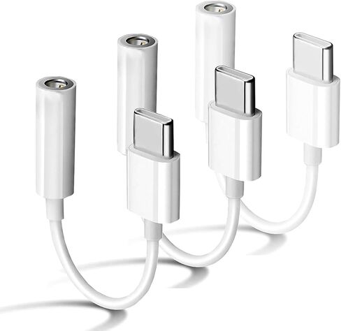 محول مقبس سماعة الرأس USB من النوع C إلى 3.5 مم، سلك كابل USB C إلى Aux Audio Dongle مكون من 3 حزم متوافق مع iPhone 15/15 Pro/15 Plus/15 Pro Max، وSamsung Galaxy S23 S22 S21 S20 Ultra، وPixel، وiPad Pro، وMacBook in Saudi Arabia