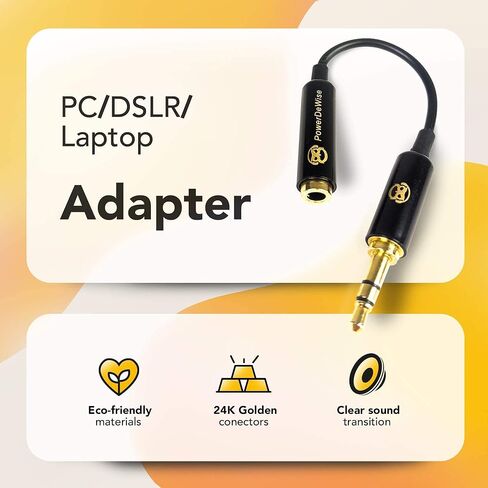 محول PowerDeWise TRRS إلى TRS Aux ذكر إلى أنثى ستيريو - محول TRRS لأجهزة iPhone وAndroid - محول مقبس ميكروفون 3.5 مم - محول أنثى ذكر لميكروفون Lavalier Lapel in Kuwait