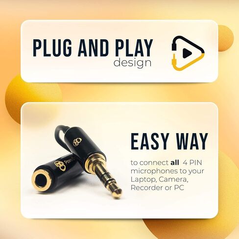 محول PowerDeWise TRRS إلى TRS Aux ذكر إلى أنثى ستيريو - محول TRRS لأجهزة iPhone وAndroid - محول مقبس ميكروفون 3.5 مم - محول أنثى ذكر لميكروفون Lavalier Lapel in Kuwait