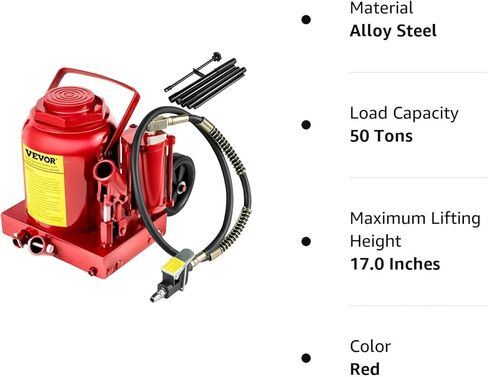 مقبس زجاجة بيست أوتو 50 طن، رافعة أرضية هيدروليكية للسيارة 110000 رطل مع مضخة يدوية هوائية ويدوية، رافعة هوائية رافعة إصلاح شاحنات السيارات الثقيلة in Kuwait