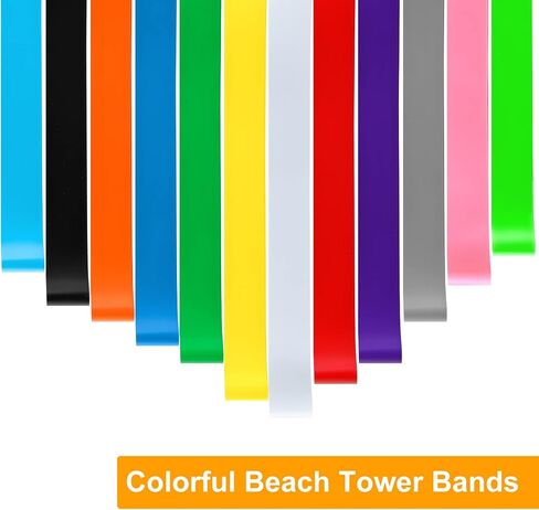 12 Pieces Towel Bands Beach Chair Towel Clips Bands Silicone Rubber Bands Elastic Thick Multi Function Wide Lightweight Holder for Lounge Chairs Pool Swim Summer Vacation, UV, Chemical Resistant in Saudi Arabia