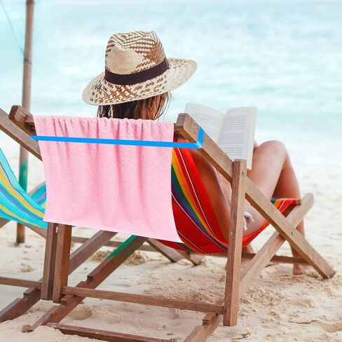 12 Pieces Towel Bands Beach Chair Towel Clips Bands Silicone Rubber Bands Elastic Thick Multi Function Wide Lightweight Holder for Lounge Chairs Pool Swim Summer Vacation, UV, Chemical Resistant in Saudi Arabia