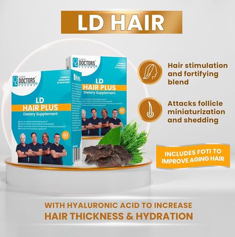 Latin Doctors Hair Growth Supplement to Support Thicker, Fuller Hair, Formulated with Vitamins, Zinc, Biotin, Hylauronic Acid, Copper, Folate, Horsetail Extract for Hair Health & Hydration, 60 Tablets in Saudi Arabia