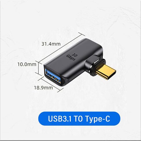 محول USB C من النوع C إلى VGA، قابس ذكر مغناطيسي من النوع C إلى محول جاك أنثى VGA، يدعم نقل عالي السرعة 10 جيجابت في الثانية، نقل صوت 8K (محول من النوع C إلى VGA) in Kuwait