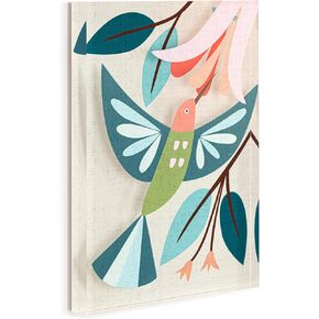 DEMDACO Hanging Tile Wall Art Everyday Home Décor, 5 x 7 Inch Acrylic, Bird Joy Together