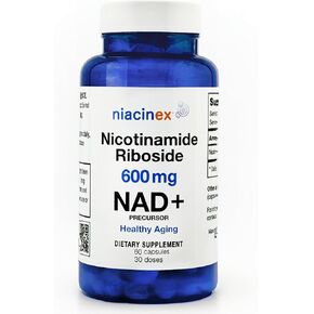 نيكوتيناميد الريبوسيد 600mg NAD+ ملحق السلائف ، 60 كبسولة للشيخوخة الصحية ، استقلاب الطاقة ، الصحة الخلوية