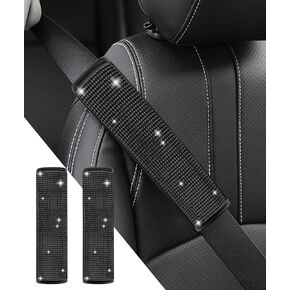 2PCS Seat Belt Cover Pad,Car Accessories Seatbelt Covers,Bling Car Accessories for Women,Crystal Seat Belt Cover,Car Seat Strap Pads,Diamond Seatbelt Cushion,Suitable for Car Truck SUV (Silver)